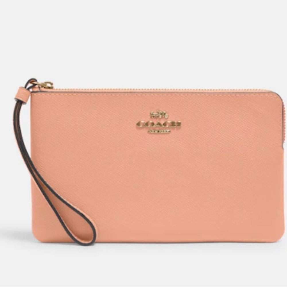 Coach Large Corner Zip Wristlet in Faded Blush